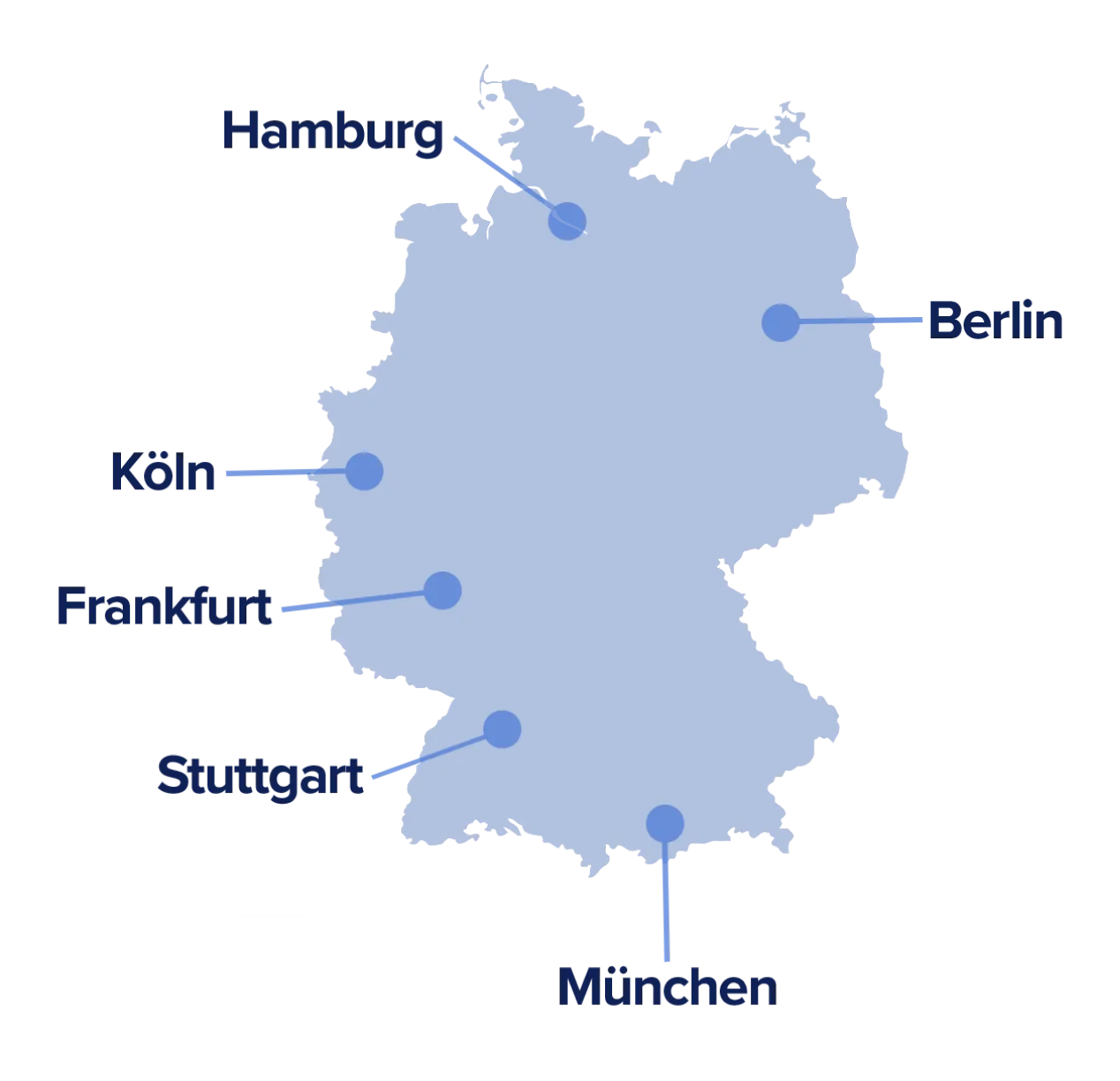 Map of our services across Germany